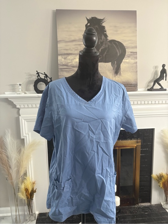 Cherokee Tops - Cherokee Light Blue V-Neck Scrub Top